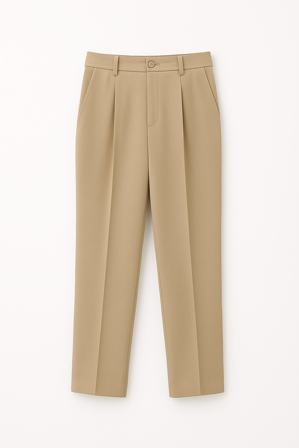 Beige Straight Pants