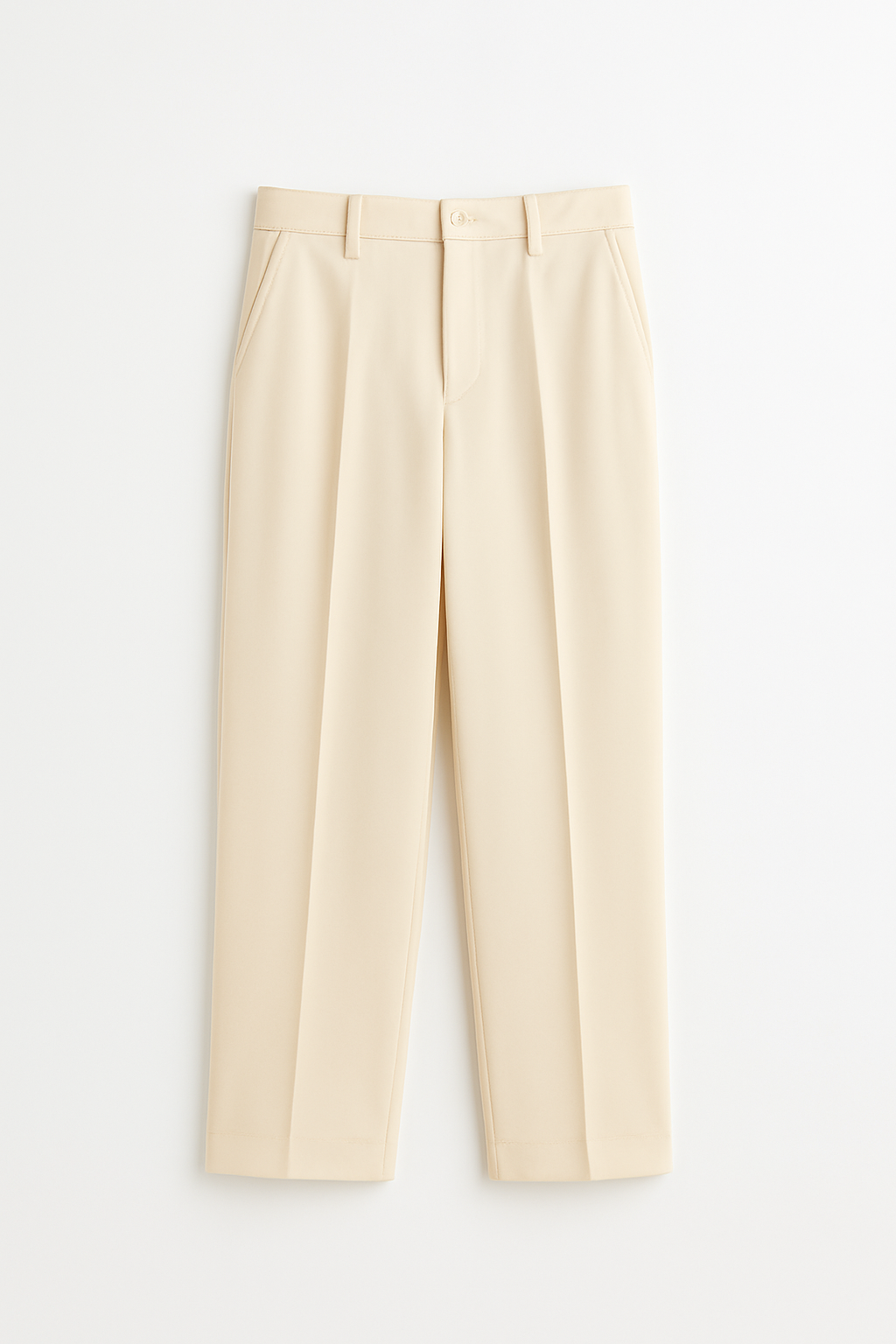 Cream Straight Pants