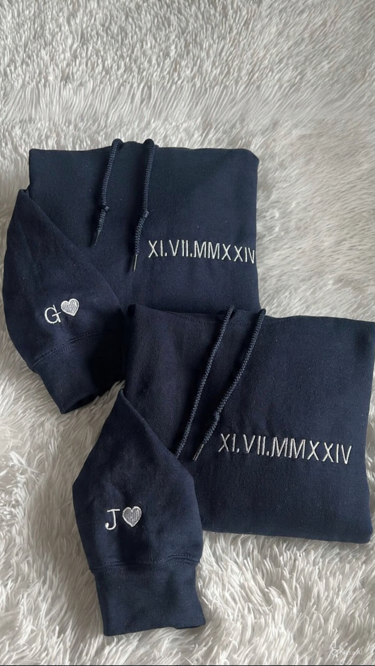 Custom Couple Roman Date Hoodies