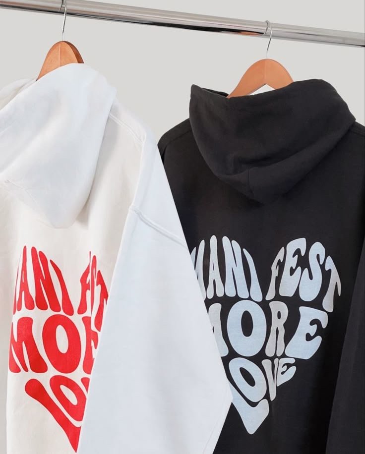 Manifest More Love Statement Hoodie (White & Black)